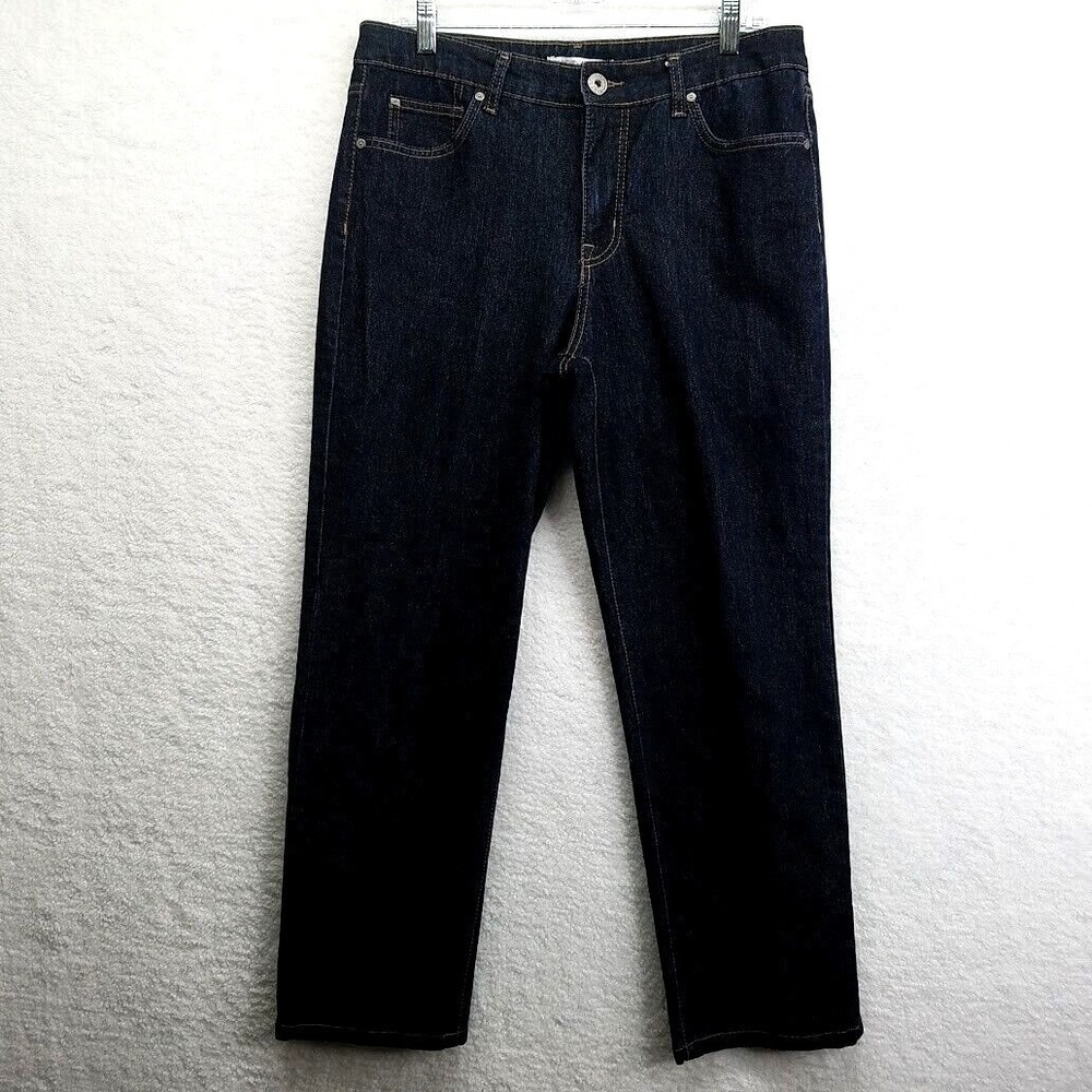 Bandolino Womens Straight‎ Cropped Jeans 12 Dark Wash Stretch Sams Mandie